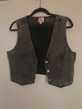 So Me Black Denim Vest